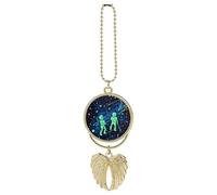 Glow In The Dark Car Hanging Ornament Rear View Mirror Pendant Cute Car Mirror Decor Estetica Divertente Ciondolo Auto Charms Regali per Uomini Donne Stile Oro