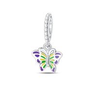 Glow - in - the - dark Fascino Farfalla, Accessorio Braccialetto Fascino in Argento Sterling 925, Compatibile con Collana Braccialetto Pandora, Regalo per le Donne