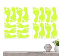 Glow in the Dark Footprints - Green Halloween Sticker Set, 2 Sheet Luminous Floor Decals, Realistic Peel and Stick Wall Art, Decorative Scene Layout Ornament for Bedroom, Living Room and Hallway, 22x2