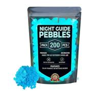 Glow In The Dark Garden Stones - 200 Pieces | Polystyrene Pebbles, Solar Pathway Rocks For Fish Tank Aquarium Yard Walkway Driveway Patio Landscaping Terrarium Holiday Party Decor