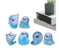 Glow In The Dark Ghost Figurines - Cute Luminio, Statua In Resina | Tiny Halloween, Arredamento Fantasma Esterno Interno | Figurina Luminosa Con Scatola Regalo Per Soggiorno Camera Da Letto