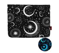 Glow in The Dark Moon and Star, custodia per libro con bottone e tasca per estratto, copertina per libro in brossura, regalo per gli amanti dei libri
