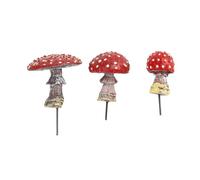 Glow in The Dark Mushroom Decorazioni di Funghi Luminosi Statue di Funghi Ornamenti per Giardino per Fata Bonsai Paesaggio 3pcs