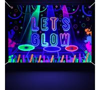Glow in the Dark Party Backdrop, Lets Glow Backdrop, Neon Glow Banner per Let Glow in the Dark Party Decorations, Glow Neon Theme Compleanno Party Supplies, 180x120cm Glow Party Backdrop