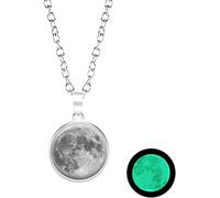 Glow in The Dark Silver Fantasy Starry Moon Collana con Ciondolo Glowing Blue Moon Charm Gioielli Regali Nice Processing