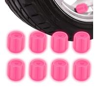 Glow In The Dark Valve Stem Caps - Night Visibility & Dust Protection | 8 Piece Universal Fluorescent Caps 0.3 Inch Inner Diameter For Car SUVs Trucks, Motorcycles Motorbikes Bicycles E-Bikes, Glowi
