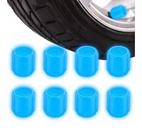 Glow In The Dark Valve Stem Caps - Night Visibility & Dust Protection | 8 Piece Universal Fluorescent Caps 0.3 Inch Inner Diameter For Car SUVs Trucks, Motorcycles Motorbikes Bicycles E-Bikes, Glowi