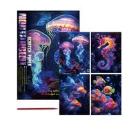 Glow Kits 4X Rainbow Boards for Creative Fun | Dark Reactive Paper Set with Pen & Bright Design for Kids, Teens, Adults and Parties