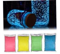 Glow nella sabbia scura 4pcs riutilizzabile luminosa ghiaia di acquario luminoso per giardino fata fai -da -te, decorazioni per le carrozze, progetti artigianali, terrario, decorazione domestica