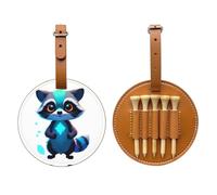 Glow Raccoon Marrone Stampato Golf Tee Storage Bag - Design portatile, facile da organizzare tee