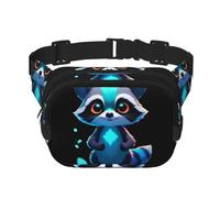 Glow Raccoon - Marsupio multifunzione stampato, unisex, alla moda, da viaggio, per sport