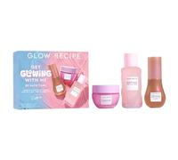 Glow Recipe Set Get Glowing With Me by Katie Fang - PHA + Bha Tonico Viso e Scrub Viso Morbido, Crema Viso Idratante con Acido Ialuronico Plum Plump + Siero Colorato con