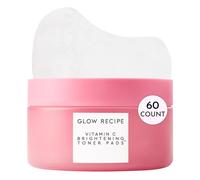 Glow Recipe Tamponi tonificanti alla vitamina C, cuscinetti per il viso alla vitamina C coreana per occhiaie e guance, esfoliante leggero per il viso, niacinamide, caffeina, guava, senza profumo (60