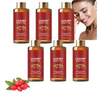 Glow Remedy Oil - Olio per il corpo rassodante e profondamente idratante con cocco, rosa canina e vitamina E, olio da massaggio leggero e non grasso, per donne dopo la doccia (6 pezzi)