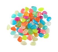Glow Rocks Landscape Set - Decorative Waterproof Resin, Glowing Pebbles | Resin Material Construction | Outdoor Garden Patio Lawn Terrace, Two Hundred Pieces Colorful Decorative Stones Emitting Soft