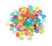 Glow Rocks Landscape Set - Decorative Waterproof Resin, Glowing Pebbles | Resin Material Construction | Outdoor Garden Patio Lawn Terrace, Two Hundred Pieces Colorful Decorative Stones Emitting Soft