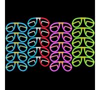 Glow Sticks Bulk 20 ct Glow Eyeglasses, Glow in The Dark Rave Party Bicchieri Compleanno Bomboniere Glow Party Supplies Natale Halloween Decor