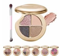Glow Wardrobe Eye & Cheek Palette - Eyeshadow and Highlighter Makeup, 4 Colors Glow Gallery Highlighting Eye & Cheek Palette, Blends Easily Without Irritation, All-Day Wear (#03)