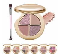 Glow Wardrobe Eye & Cheek Palette - Eyeshadow and Highlighter Makeup, 4 Colors Glow Gallery Highlighting Eye & Cheek Palette, Blends Easily Without Irritation, All-Day Wear (#05)