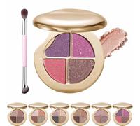 Glow Wardrobe Eye & Cheek Palette - Eyeshadow and Highlighter Makeup, 4 Colors Glow Gallery Highlighting Eye & Cheek Palette, Blends Easily Without Irritation, All-Day Wear (#06)