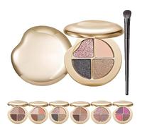 Glow Wardrobe Highlighting Eye & Cheek Palette, Lidschatten und Highlighter-Make-up, 4-farbige Metallic-Highlighting-Augen- & Wangenpalette, 4-in-1-Lidschattenpalette mit Sternenhimmel-Effekt (#03)