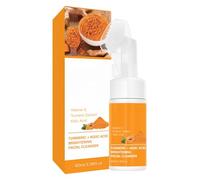 Glow Wash - Detergente per il viso curcuma con spazzola, detergente profondo, esfoliante, schiumogeno per il viso, per tutti i tipi di pelle