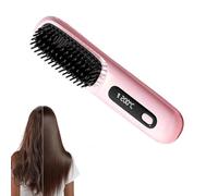 Glow Wave Heated Brush, Glowwave Wireless Heated Brush, 3 Heat Settings & LED Screen(Pink)
