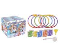 GLOWAYS - Pacco da 12 Kit Braccialetti di Sabbia da Creare - Hobby Creativo - 030916PA - Gioco per Bambini - Regalo - Fai da te - Attività Manuale Compleanno - Creazione Gioielli - da 6 anni in su