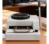 Glowdora Goffratrice Manuale per Card PVC - Stampante per Card Plastica con Testina A Disco per 85.5x55mm - per Bank Card, Membership Card, VIP Card - Include Caratteri Alfanumerici E Simboli