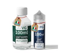 Glowell - Kit 200 ml Glicerina Vegetale Pura (100 ml) e Glicole Propilenico (100 ml), Grado di Purezza Farmaceutica 99.9%, Base Neutra 50/50 Multiuso per Uso Cosmetico e Tecnico, Made in Italy