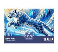 Glowing Black Panther with Blue Eyes Pezzi Tagliati Precisamente Cartone Ecologico, Ideale Per Ridurre Stress E Calma Mentale Quotidiana 38x26cm/1000pcs