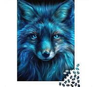 Glowing Blue Fox Art Print Puzzle Impossibili 1000Pcs Decorazione Per La Casa. Giochi Rilassamento E Intelligence Per Adulti E Ragazzi Da 14 Anni 52x38cm/1000pcs