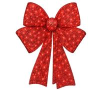Glowing Christmas Bow Red Farmhouse Wreath Bow Pre-Lit Christmas Decoration