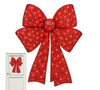 Glowing Christmas Bow - Red Waterproof Farmhouse Wreath Bow, Pre- Holida