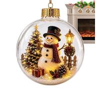 Glowing Christmas Diorama Ornament Clear Holiday Pendant Lighted