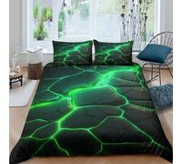 Glowing cracksSet Di Copripiumino 3 Pezzi stampa 3D cerniera nascosta Fantasy game texture copripiumino con federa traspirante for bambini adulti ragazzi Super king（260x220cm）