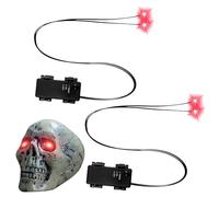 Glowing Eyes Halloween - 7.5cm LED Light Up Eyes for Creepy Atmosphere, Battery-Operated Props with Flashing Function, Spooky Lights for Skulls Pumpkins Tombstones Indoor Outdoor