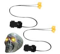Glowing Eyes Halloween - 7.5cm LED Light Up Eyes for Creepy Atmosphere, Battery-Operated Props with Flashing Function, Spooky Lights for Skulls Pumpkins Tombstones Indoor Outdoor
