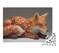 Glowing Fox Statue Jigsaw Puzzle Impossibili 1000 Pezzi Decorazione Per La Casa. Rilassamento E Intelligence Per Adulti E Bambini Da 12 Anni 38x26cm/1000pcs