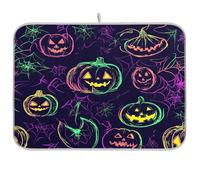 Glowing Halloween Pumpkin Seamless Pattern piatto asciugatura mat scolapiatti stuoie per cucina contatore scolapiatti tappetino asciugapiatti panno originale xl doppio piatto asciugatura mat 18 x 24