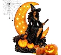 Glowing Halloween Witch Light, LED Spooky Table Decor, Plug In Centerpiece