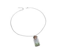 Glowing In Dark Spectre Orecchini Pendenti Collana Anelli Drifting Bottiglia Dettaglio Per Halloween Day Of The Dead Celebration, Moss necklace, vetro/smaltato, Nessuna pietra preziosa