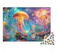 Glowing Jellyfish in A Floral Stream Puzzle Da 1000 Pezzi Underwater World Sfida Di Ingegno Per Adulti E Bambini 70x50cm/1000pcs