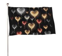 Glowing Love Flag - Bandiera decorativa da giardino, 119,4 x 177,8 cm, stampa su entrambi i lati, non sbiadisce, con occhielli in ottone, sfondo fotografico da appendere, per interni ed esterni