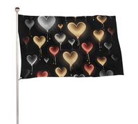 Glowing Love Flag - Bandiera decorativa da giardino, 152,4 x 243,8 cm, stampa su entrambi i lati, non sbiadisce, con occhielli in ottone, sfondo fotografico da appendere, per interni ed esterni