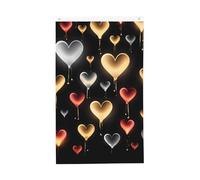 Glowing Love Flag - Bandiera verticale a doppia faccia da giardino, 9 x 1,5 m, per esterni, cortile, casa, divertente, decorazione per la casa, bandiere da giardino per poster da appendere alla parete