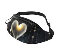 Glowing Love - Marsupio per sport all'aria aperta e marsupio casual, unisex, regolabile, per escursionismo, corsa, ciclismo, Amore incandescente, Taglia unica