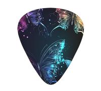 Glowing Night Butterfly - Set regalo di plettri per chitarra acustica, elettrica e basso, regalo perfetto per gli amanti della chitarra e i musicisti