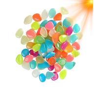 Glowing Pebbles - Colorful 200pcs Waterproof Glow Stones for Garden Decor | Light Absorbing Decorative Rocks Perfect for Landscape Path Patio Lawn Flower Bed Outdoor Accent
