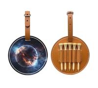 Glowing Planet - Borsa portaoggetti per tee da golf, design portatile, facile da organizzare, Marrone, One Size